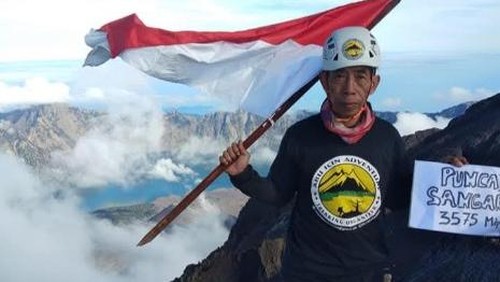 Abu Icin, sang lengenda pendaki dan rescuer di Gunung Rinjani, Lombok Timur, NTB. (Dok. Abu Icin)
