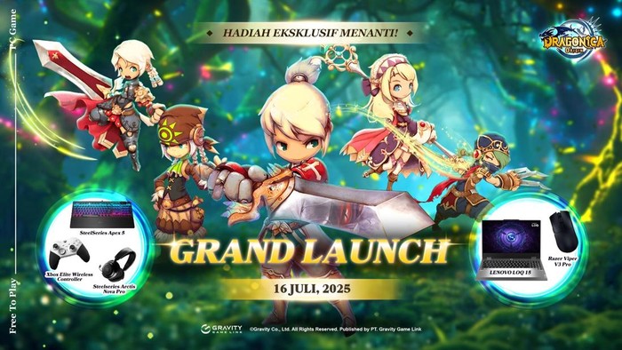 Gravity Game Link, anak perusahaan dari Gravity, secara resmi mengumumkan perilisan untuk Dragonica Origin, PC Online Game bergenre Side-Scrolling MMORPG yang akan segera diluncurkan pada 16 Juli 2025 untuk wilayah Asia Tenggara.