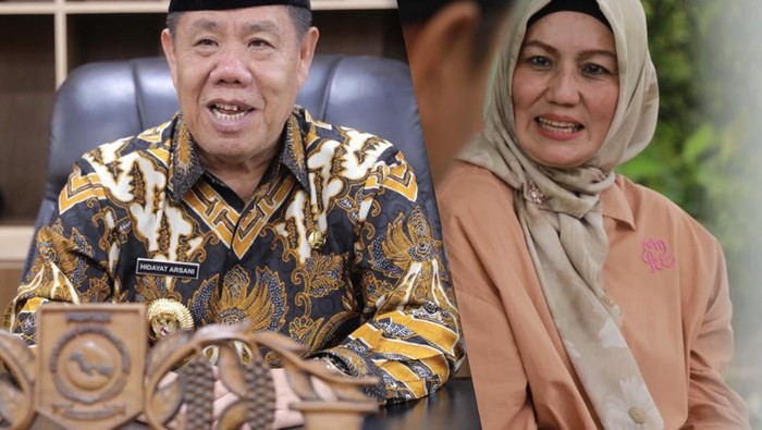 Gubernur Babel Hidayat Arsani dan Wakilnya Hellyana.