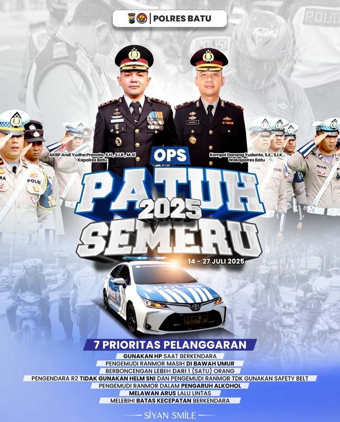 Operasi Patuh Semeru 2025 di Kota Batu