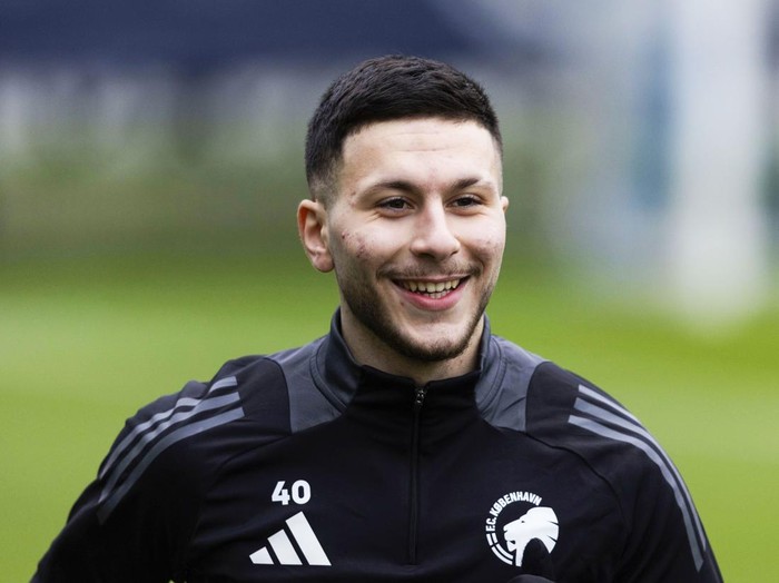 COPENHAGEN, DENMARK - DECEMBER 11: Roony Bardghji during a FC Copenhagen training session at Nummer 10, on December 11, 2024, in Copenhagen, Denmark. (Photo by Craig Foy/SNS Group via Getty Images)