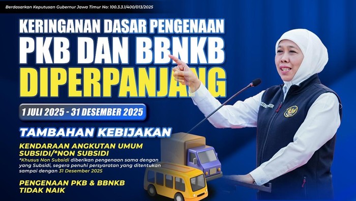 Detail pemutihan pajak kendaraan di Jatim