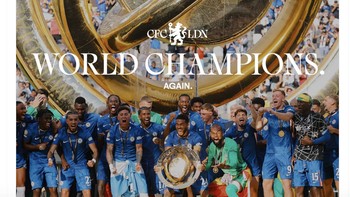 Akun Chelsea mengumumkan mereka juara dunia. Foto: X.com