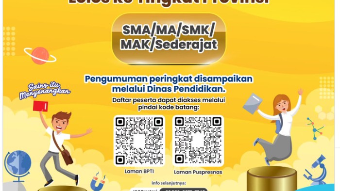 Pengumuman OSN SMA/SMK Sederajat yang lolos ke tingkat provinsi