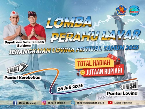 Poster Lomba Perahu Layar serangkaian Lovina Festival 2025. (Dok. Pemkab Buleleng)