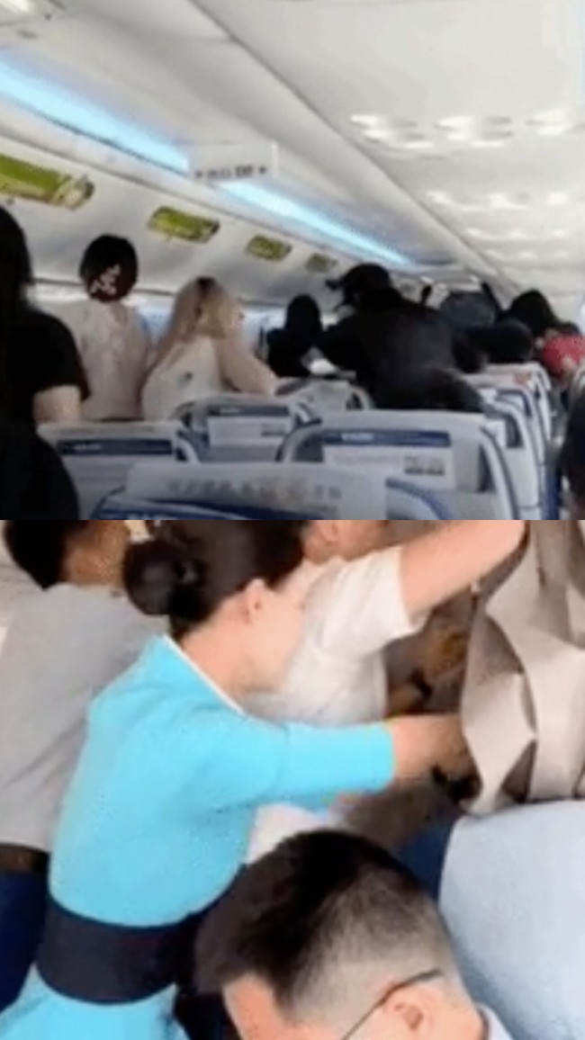 Sebelum fans menyerang sejumlah kru kabin berusaha untuk menghalau mereka. Tapi sayangnya hal tersebut tidak berhasil mengusir para penguntit. Foto: Weibo
