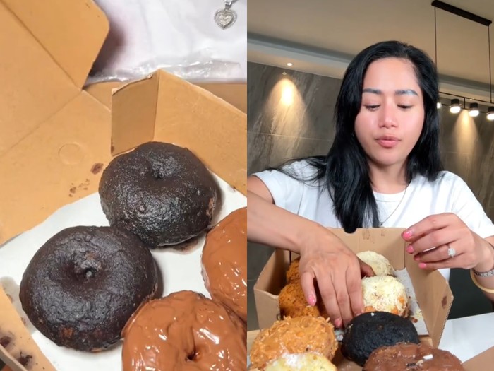 Food vlogger Farida Nurhan mengulas donat buatan Pinkan Mambo.