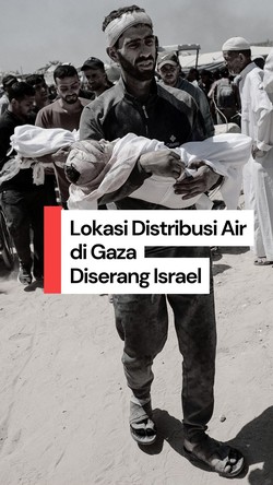 Video Israel Serang Lokasi Distribusi Air di Gaza, 8 Orang Tewas