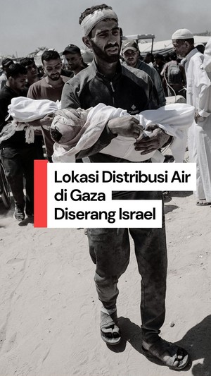 Video Israel Serang Lokasi Distribusi Air di Gaza, 8 Orang Tewas