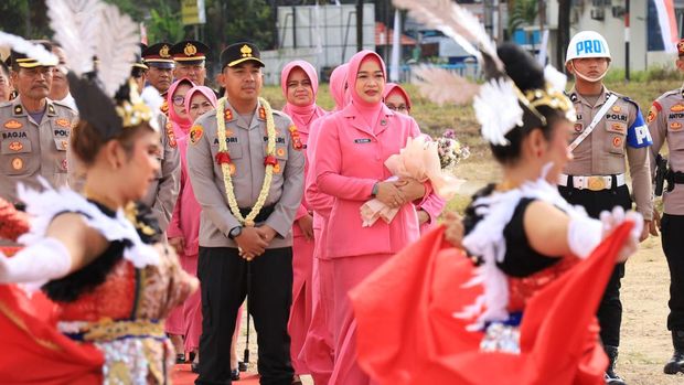 Penyambutan Kapolres Pangandaran baru AKBP Andri Kurniawa