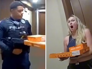 Kocak! Pizza Pelanggan Diantar Polisi gegara Ojol Pengantarnya Ditangkap