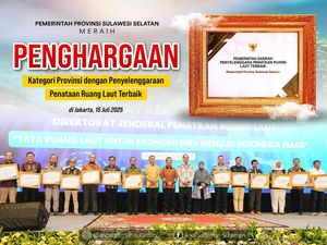 Pemprov Sulsel Raih Penghargaan Penataan Ruang Laut Terbaik dari KKP
