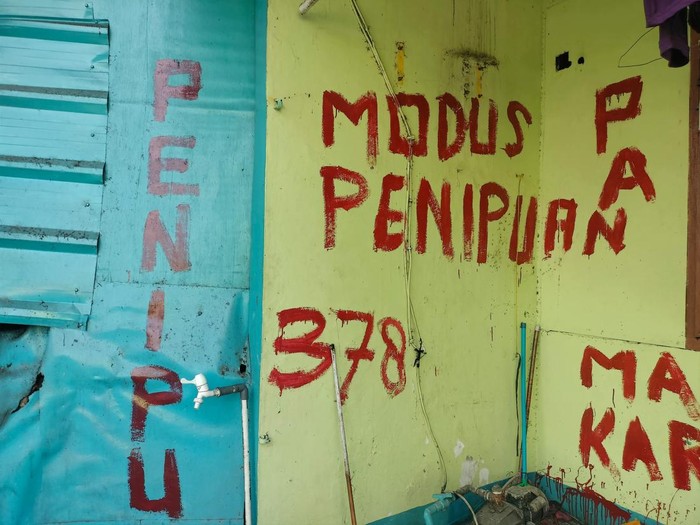 Penampakan kontrakan fiktif di Bekasi yang dijual di Facebook. Saat ini terdapat 62 korban yang uangnya tak kembali.