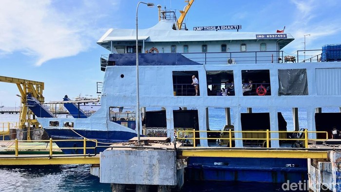 Sejumlah turis asing menunggu di kapal untuk keluar ke pelabuhan Ketapang Banyuwangi