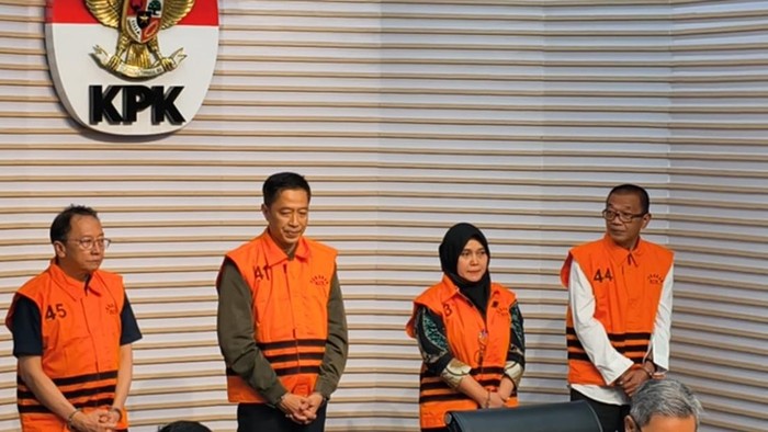 4 Tersangka pemerasan izin TKA Kemnaker (Fadil/detikcom)