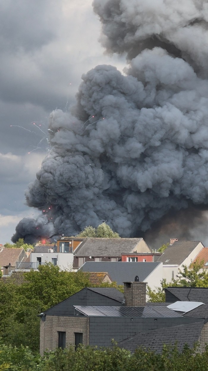 Fireworks burst and smoke rises as a fire engulfs the main stage of Tomorrowland, an electronic music event, in Boom, Belgium, July 16, 2025 in this still image from social media video. Morgan Hermans via REUTERS  THIS IMAGE HAS BEEN SUPPLIED BY A THIRD PARTY. MANDATORY CREDIT. NO RESALES. NO ARCHIVES.