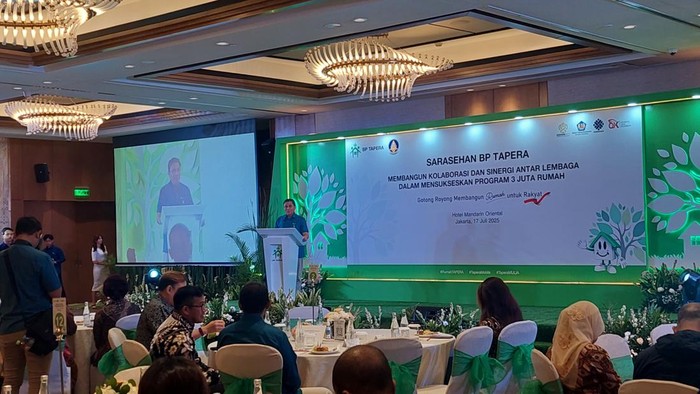 Komisioner Badan Pengelola Tabungan Perumahan Rakyat (BP Tapera) Heru Pudyo Nugroho dalam acara Sarasehan BP Tapera