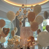Dalam postingan lain, wanita 21 tahun tersebut juga menampilkan dekorasi meja penuh dengan bunga, lilin, boneka teddy bear, dan balon bernuansa pink. Dari situ, diketahui bahwa jenis kelamin anak Lilly Gerrard adalah perempuan bernama Lila Grey. Foto: Instagram Lilly-Ella Gerrard