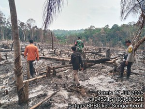 Ground Check 3 Hotspot, Satgas Karhutla Muba Temukan Lahan 3 Hektare Terbakar