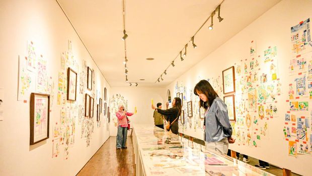 Pameran Seni Ilustrasi Life As I Know It Karya Ilustrator Emte digelar di Kemang, Jakarta Selatan.