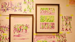 Warna-warna vibrant dan goresan yang sesuai dengan gayanya jadi pemandangan menarik dalam pameran tunggal Emte. Foto: Dok.Vox PP / Nick Hano