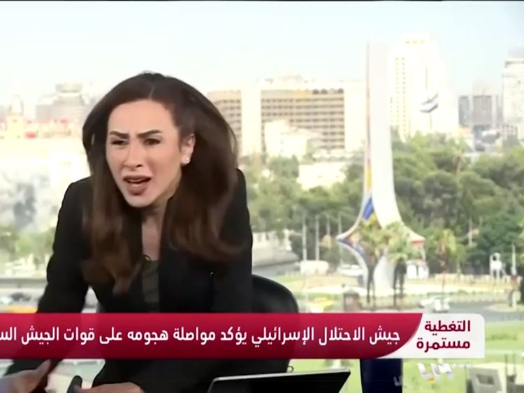 Penyiar Syria TV Panik Saat Serangan Israel Guncang Studio