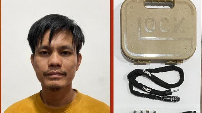 Tampang pelaku beserta barang bukti yang diamankan