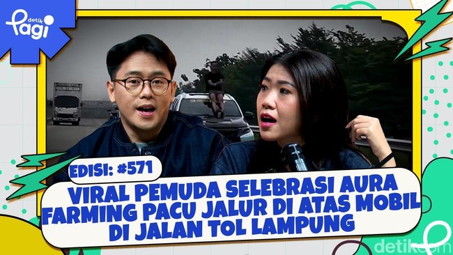 Viral Pemuda Selebrasi Aura Farming Pacu Jalur di Atas Mobil di Jalan Tol Lampung