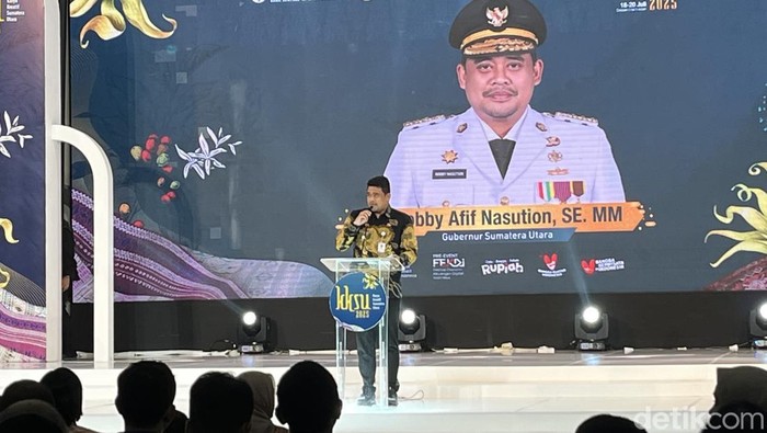 Gubsu Bobby Nasution saat acara KKSU 2025. (Foto: Kartika Sari/detikSumut).
