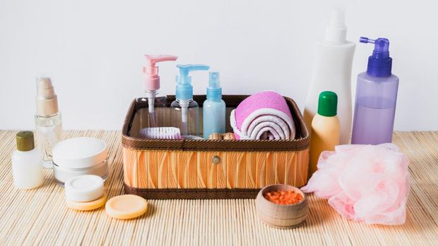 Ilustrasi perlengkapan mandi.