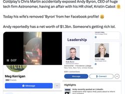 Meme Konser Coldplay Ciduk CEO Teknologi Selingkuh dengan Bos HRD