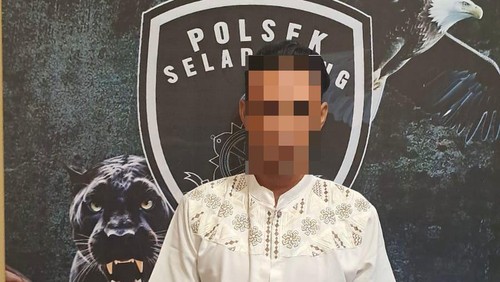 Sokong, penjambret siang bolong di Jalan Jenderal Sudirman, Mataram ditangkap. (Foto: dok. Polsek Selaparang/detikBali).