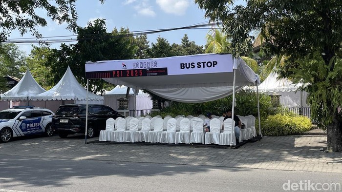Suasana di Grha Saba Solo jelang Kongres PSI, Jumat (18/7/2025).