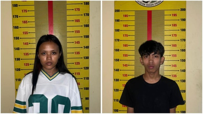 Sejoli yang menjalankan bisnis haram tembakau sintetis di Lampung.