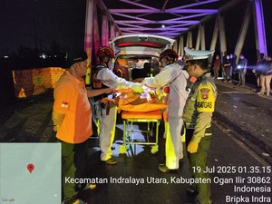 Warga Palembang Tewas di Bawah Jembatan Jalintim Palembang-Indralaya