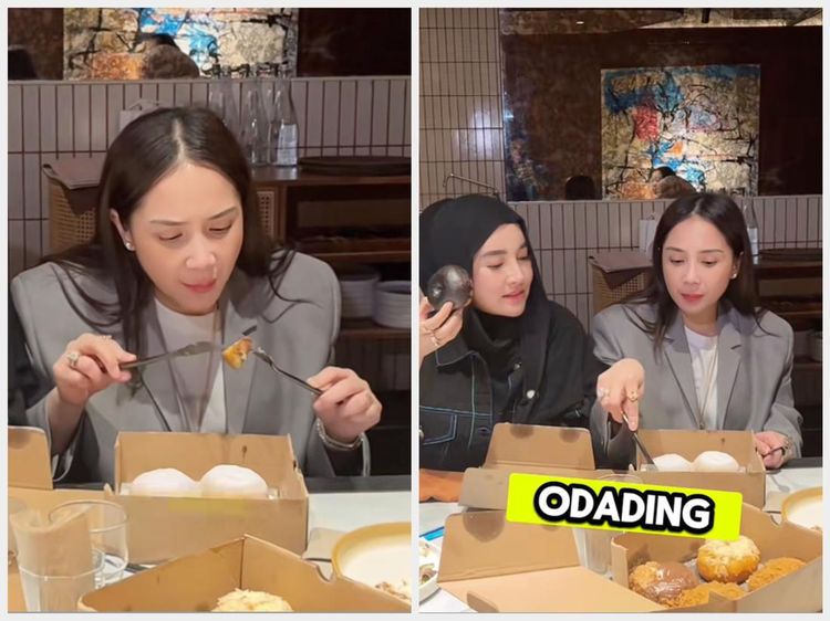 Reaksi Nagita Slavina dan Istri Juragan 99 Cicip Donat Pinkan Mambo