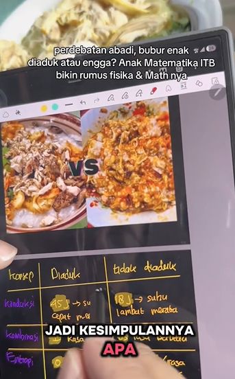 Jawaban Kontroversi Bubur Diaduk vs Tidak Diaduk pakai Rumus Fisika