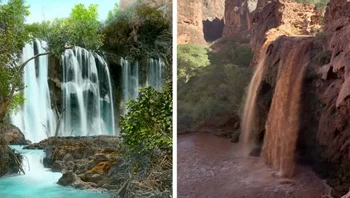 Air Terjun Havasu di Arizona, AS airnya coklat setelah diguyur hujan lebat. Foto: via BrightSide