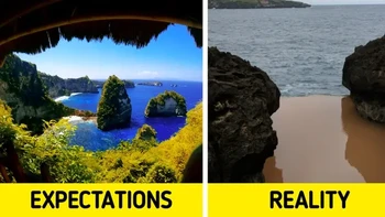 Pulau Nusa Penida, di Bali, Indonesia terlihat coklat sehabis hujan. Foto: via BrightSide