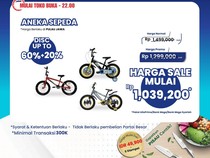 Diskon Gede Sepeda Anak di Transmart Full Day Sale, Harga Mulai Rp 1 Jutaan