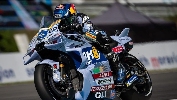 Alex Marquez di sprint race MotoGP Republik Ceko 2025.
