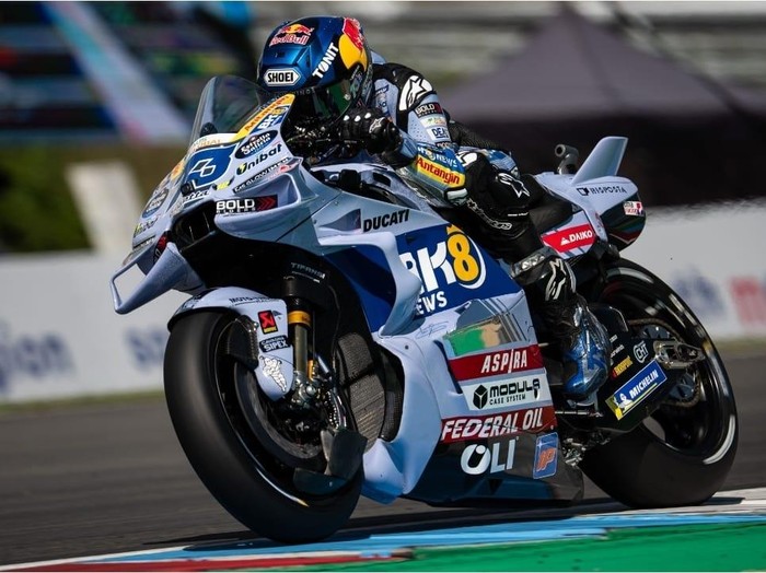 Alex Marquez di sprint race MotoGP Republik Ceko 2025.