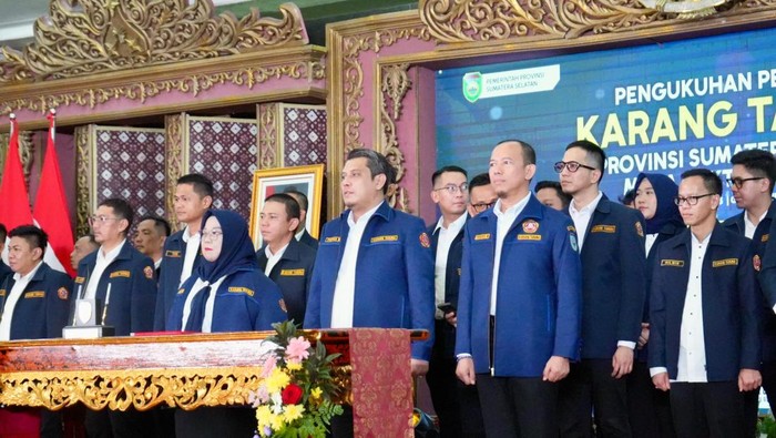 Bupati Ogan Komering Ulu (OKU), Teddy Meilwansyah dikukuhkan sebagai Bendahara Karang Taruna Sumsel