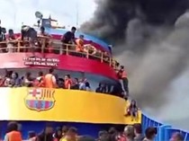 Video: Kepanikan Penumpang Saat KM Barcelona Terbakar di Perairan Sulut