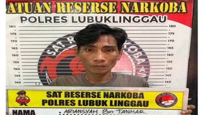 Tampang Ariansyah, pengedar narkoba di Lubuklinggau yang ditangkap polisi