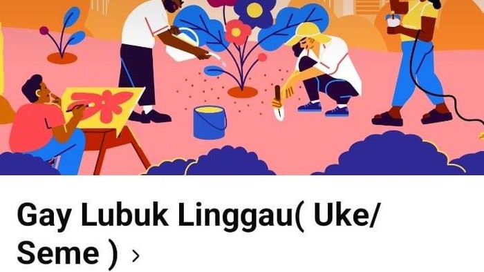 Tangkap layar akun medsos Grup Gay di Lubuklinggau dan Musi Rawas.