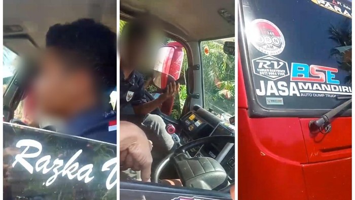 Tangkap layar video saat warga menghalangi truk pengangkut BBM ke tambang emas ilegal di Muratara.