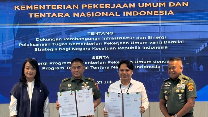 Kementerian Pekerjaan Umum (PU) bersama Mabes TNI meneken kerja sama terkait dengan dukungan pembangunan infrastruktur.