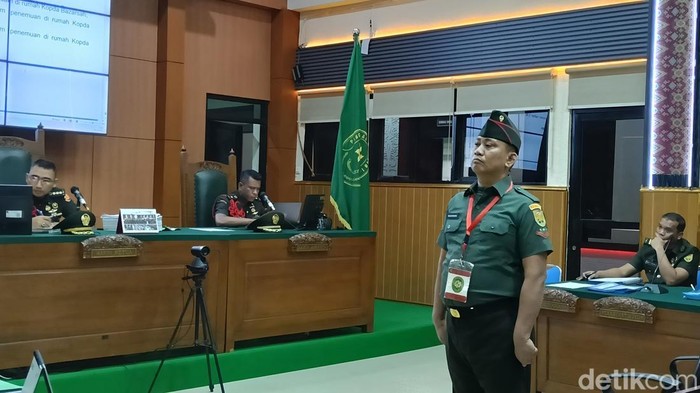 Kopda Bazarsah jalanin sidang tuntutan di Pengadilan Militer 1-04 Palembang