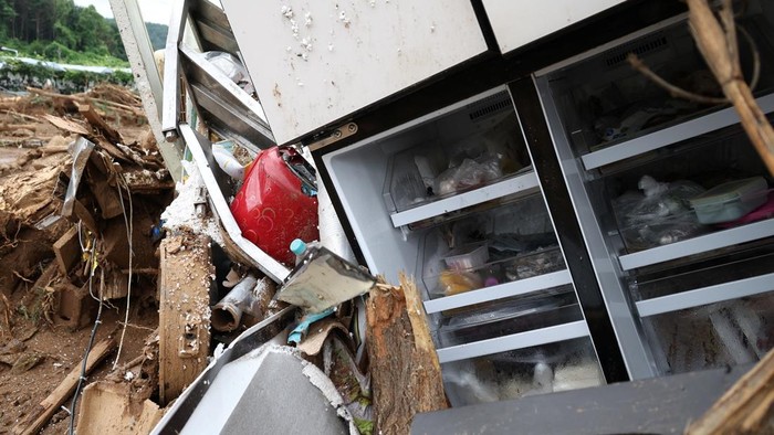 A view of the damage in the aftermath of torrential rain, in Gapyeong, South Korea July 21, 2025. REUTERS/Kim Hong-Ji